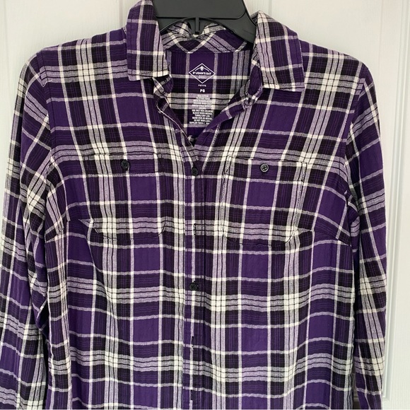 St John’s Bay Purple Plaid Button Down Shirt size S - Picture 3 of 8